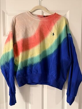Polo by Ralph Lauren Tie-Dye Crewneck Sweater - Blue, Red, Yellow, Green